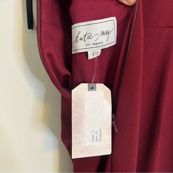 Katie May Bordeaux One Shoulder Cut Out Maxi Gown NEW Size 10 - Picture 8 of 8